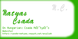 matyas csada business card